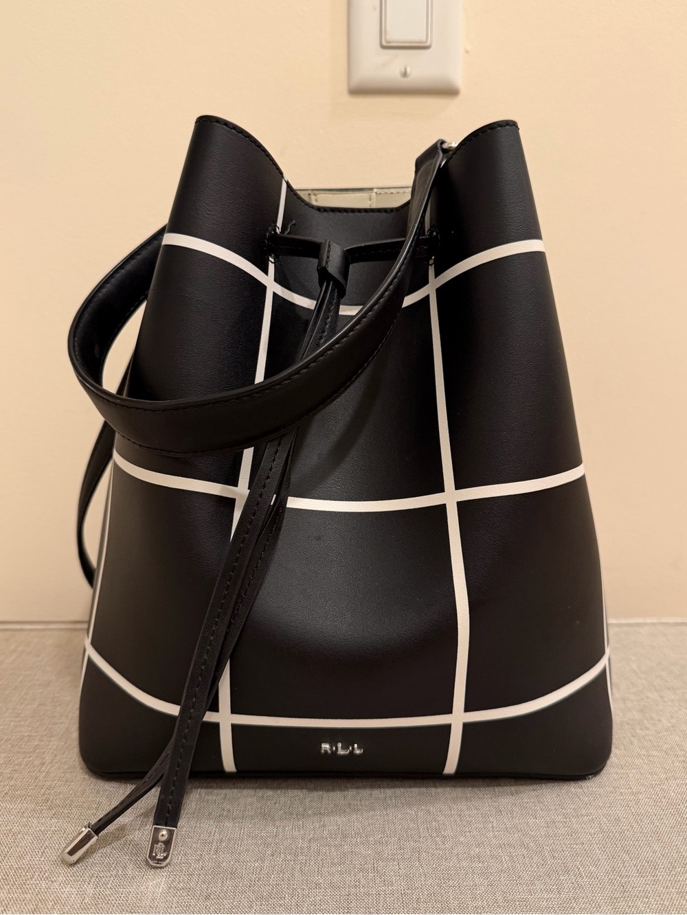 Ralph Lauren Dryden Debby Drawstring Bag - Windowpane